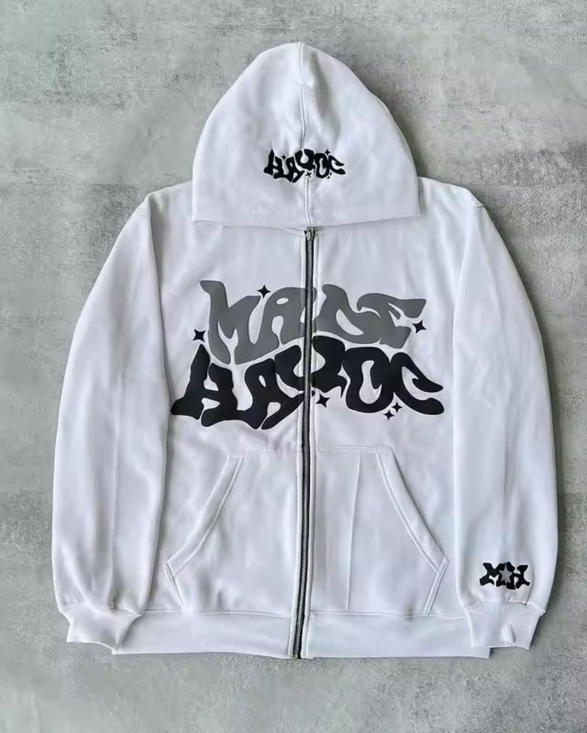 Retro star and letter printed zipper hoodies 2025 spring autumn harajuku y2k women's and men's fashion hip hop long sleeve with hood