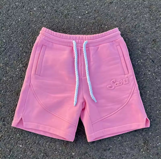 Y2k harajuku solid shorts man letter embossed pink sweatshirt hip hop retro casual elegant comfortable unisex shorts wide pants